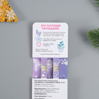 Растущие карандаши подарочные «Голубая Ель + Ромашка» 2 шт.