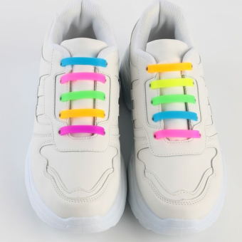 Шнурки силиконовые, набор 6 шт, цвет радуга