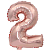 Шар (40''/102 см) Цифра, 2, Розовое Золото
