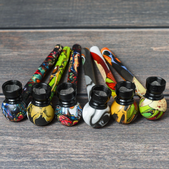 Курительный девайс стеклянный с росписью