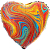 Шар Сердце 18" Мрамор Colorful