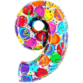 Шар (40"/102 см) Цифра, 9, Воздушные шары