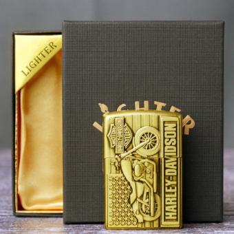 Зажигалка газовая Lighter мотоцикл Harley Davidson Золото