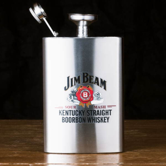 Набор  фляжка со стопками Jim Beam сталь