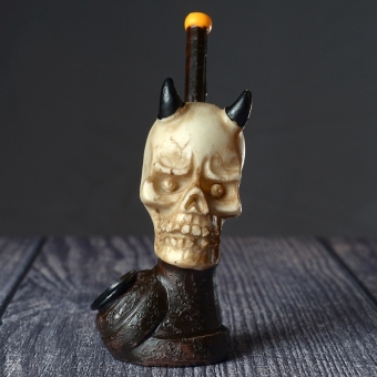 Курительный девайс Череп с рогами 14 см