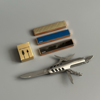 Подарочный набор " Настоящему мужчине"  (мультитул, USB зажигалка Ciger, зарядный кабель)