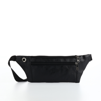 Сумка поясная "Optima" на молнии, 30*1,5*10 см, 2 наружных кармана, черный