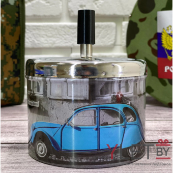 Пепельница бездымная Машина синяя, 9х12 см