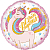 Шар (18''/46 см) Круг, С Днем Рождения. Единорог