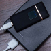 USB Зажигалка сенсорная тонкая Черная фактурная