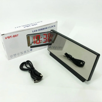 Часы-будильник зеркальные VST-897Y (белые цифры)