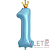 Шар (40''/102 см) Цифра 1, Золотая корона, Голубой