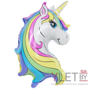 Шар (32''/81 см) Фигура, Голова, Нежный Единорог