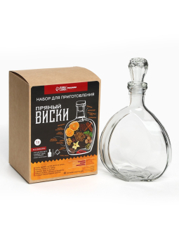 Подарочный набор для приготовления настойки «Пряный виски»: травы и специи 19 г., штоф 500 мл., инструкция
