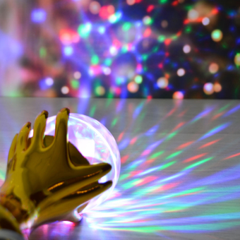 Светильник проектор ночник вращающийся диско-шар "Рука"