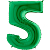 Шар (40″/102 см) Цифра, 5, Зеленый