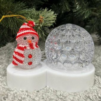 Светильник проектор вращающийся шар и снеговик