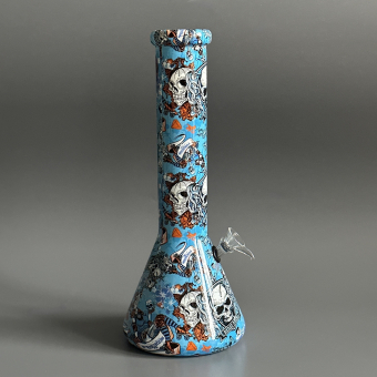 Бонг 30 см стеклянный расписной