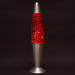 Лава лампа с блёстками в сером корпусе 35 см Красная