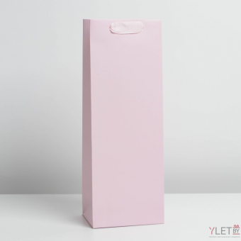 Пакет под бутылку Розовый, 13 x 35 x 10 см