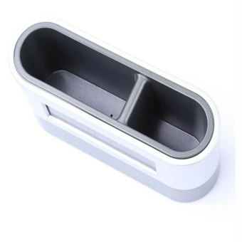 Подставка для канцтоваров двойная с часами, календарем и термометром