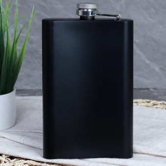 Фляжка "Black", нержавеющая сталь, черная, 270 мл