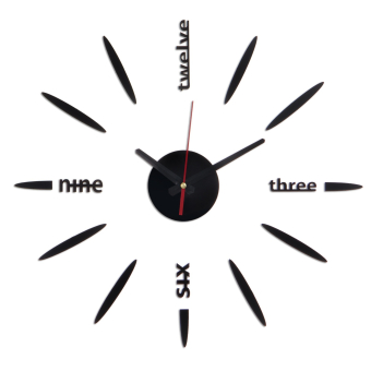 Часы наклейка настенные Лучи 3D