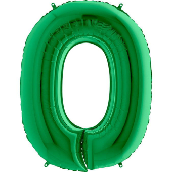 Шар (40″/102 см) Цифра, 0, Зелёный