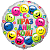 Шар (18''/46 см) Круг, С Праздником! Разноцветные смайлы