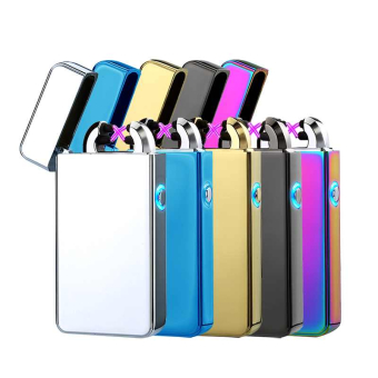 Импульсная зажигалка двойная Lighter серая