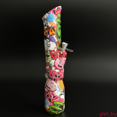 Бонг 30 см Комиксы WP-009, стекло+силикон