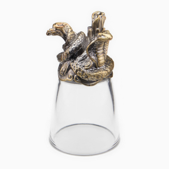 Стопки для водки символ года "Змеи", набор на 3 персоны, стопка 30 мл, новый год, бронза