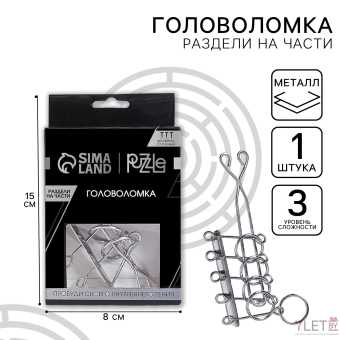 Головоломка металлическая «Игры разума. Раздели на части» №2