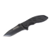 Нож складной черный со стропорезом 20 см