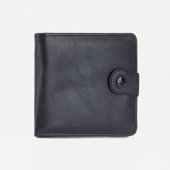Портмоне мужское "Лорд" на кнопке, отдел для купюр, для карт, цвет чёрный
