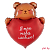Шар (30''/76 см) Фигура, Мишка с сердцем, Я так тебя люблю