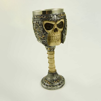 Бокал на ножке "Череп" 8758 (металл внутри)